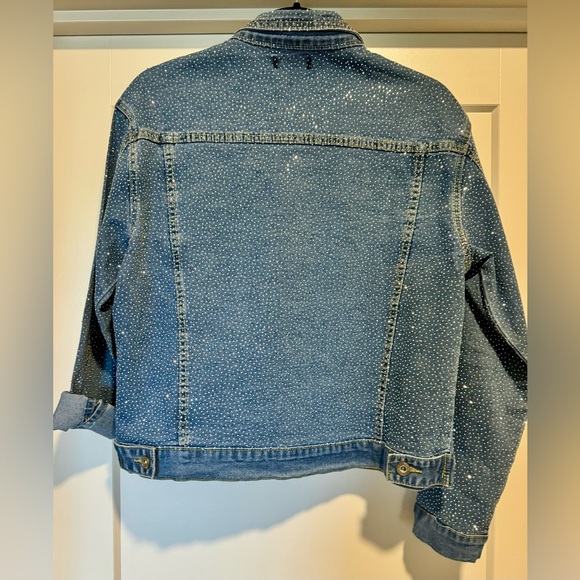 Phoebe J Collection jean jacket with sparkle embellishment. Size medium - Picture 3 of 3